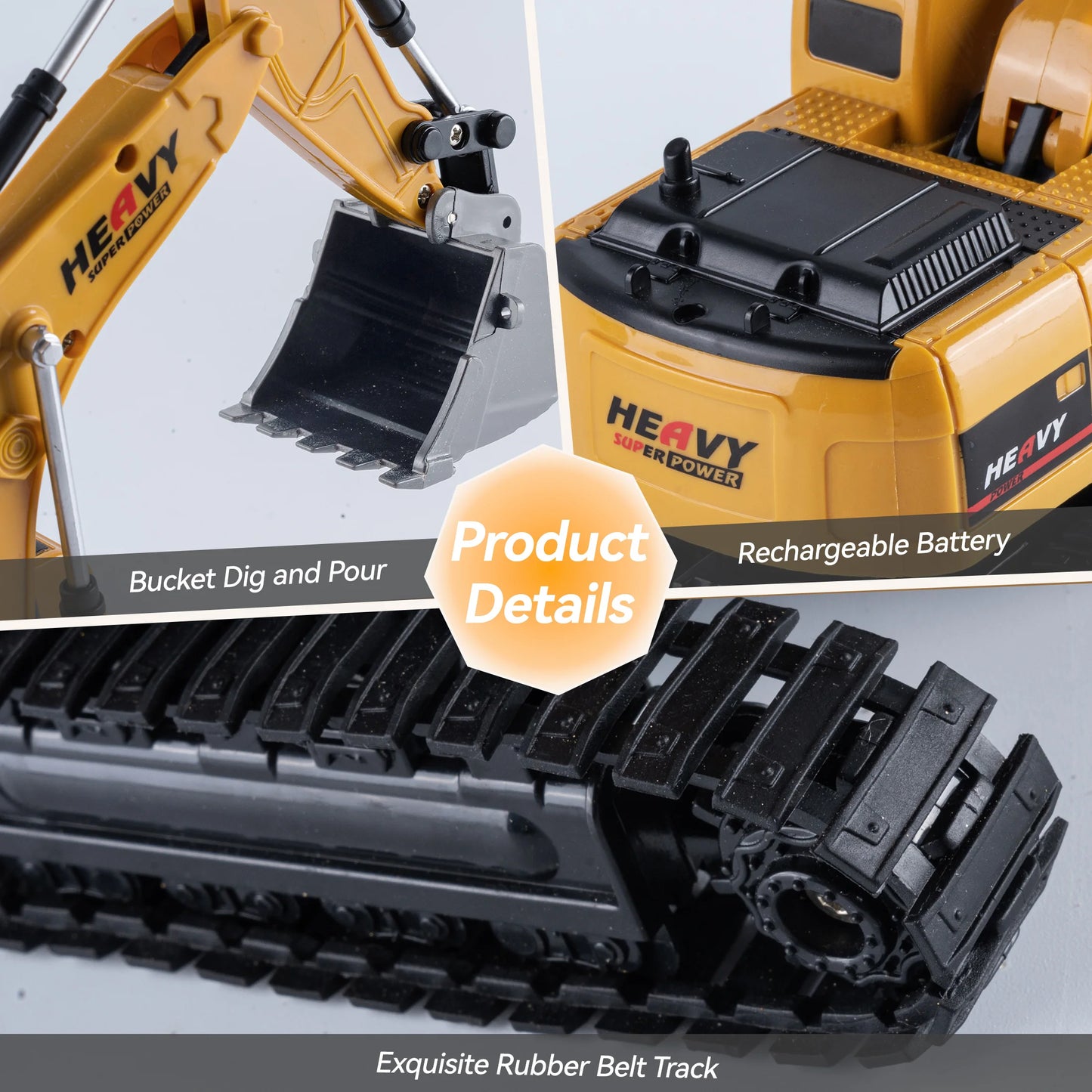 ZWN 1/16 1/20 Remote Control Excavator Dump Truck RC Model Car Toy Professional Alloy Simulation Construction Vehicle for Kids