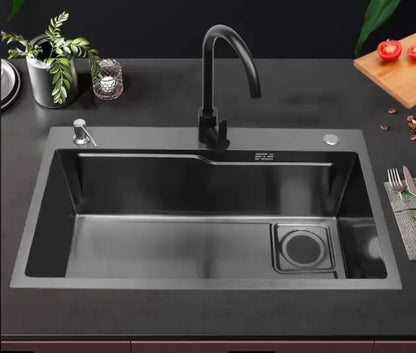 Stainless Steel Kitchen Sink Household Large Single Slot Wash Dish and Wash Vegetables Basin Multifunctional Undermount Basin