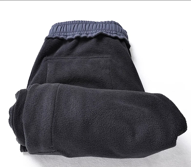 Autumn and winter loose ankle multi pocket work pants for men, winter oversized sports pants, trendy brand with plush and thick.