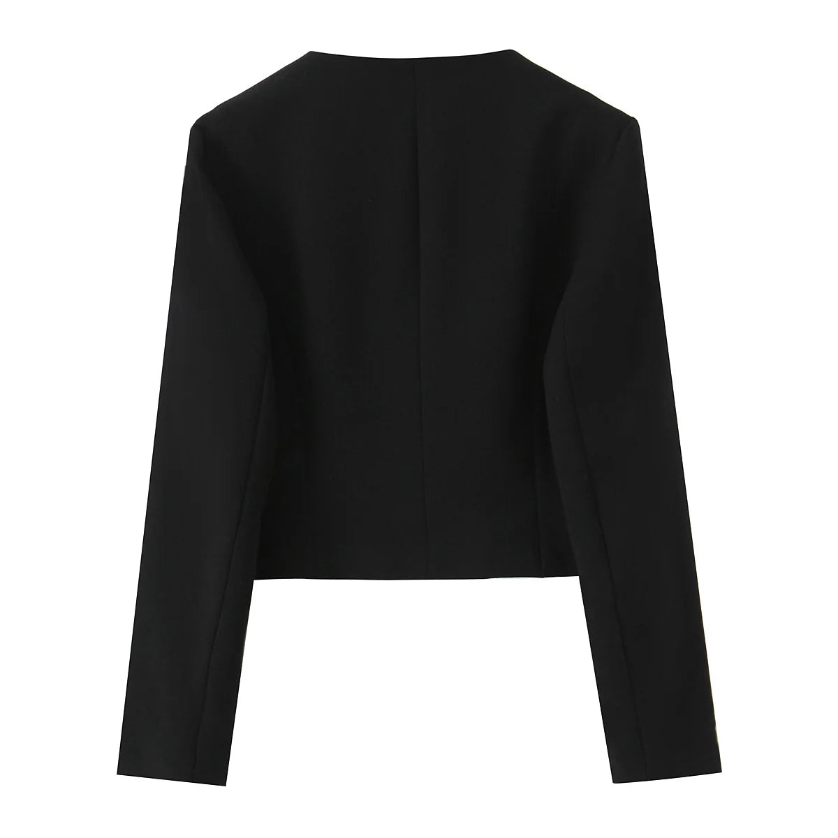 HH Women Solid Pant Set Long Sleeve O-Neck Double-Breasted Blazers+High Waist Chain Matching Side Zipper Trousers Sets.