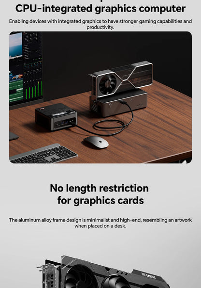 AOOSTAR AG02/AG01 EGPU Dock with OCuLink & USB4 Dual Ports, PCIe 4.0 x4 High Speed for Laptop Mini PC External Graphics Card.