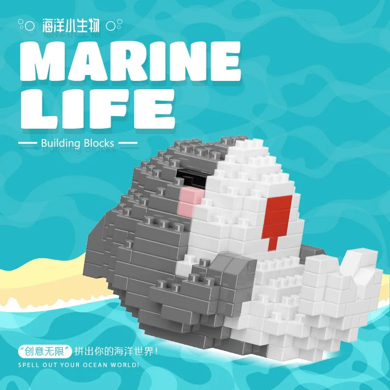 Marine Animals Micro Particle Building Blocks Toys for Children 6 to 10 Years Animal Diy Assembled Toys Puzzle Games Child Gifts.