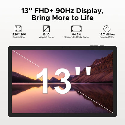 Doogee Tab E3 Pro 2 in 1 Tablet Pc 13" Android 15 Gemini Ai 32Gb Ram(8+24) 256Gb 11000Mah Battery Helio G100 Octa Core Tablet Pc.