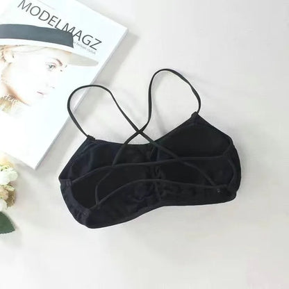 1pcs Womens Top Cross Strap Sports Bra Thin Push Up Sport Bra Yoga Gym Crop Tops Brassiere Fitness Breathable Girls Student Bras.