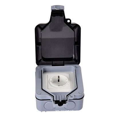 Melery Outdoor-Wandsteckdosen, EU-Stecker, elektrische Steckdosen, IP66, staubdicht, für den Außenbereich, Garten, Masterplug, Rasen.