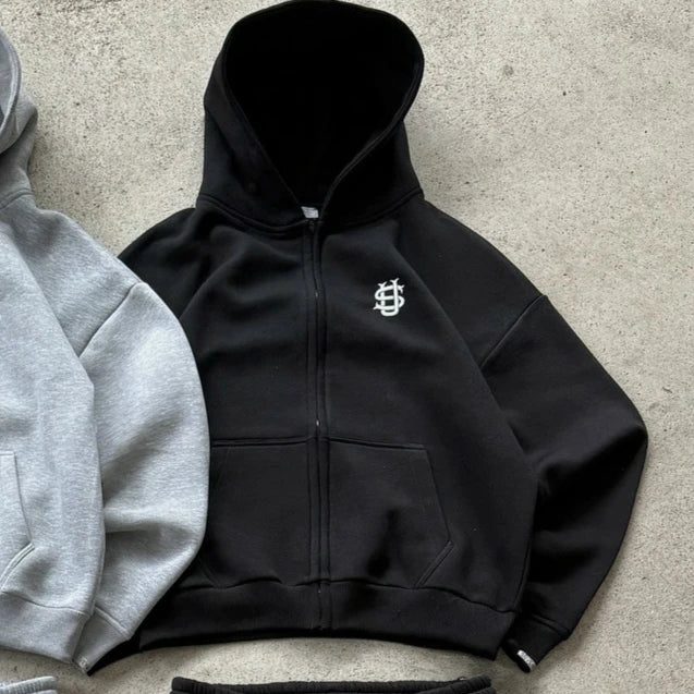 Streetwear Joggers Tracksuit Men Women Y2K Harajuku Letter Graphic Embroidery Oversized Zipper Sweatshirts Gothic Straight Pants.