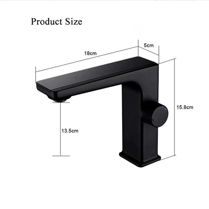 Digital Display Bathroom Basin Faucet Intelligent LED Brass Deck Mounted Washbasin Crane Hot Cold Water Mixer Sink Vanity Tap