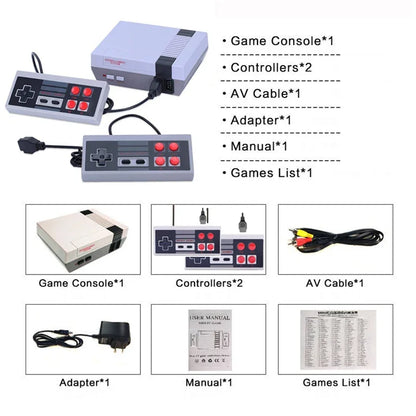 Retro Game Console Classic Mini Video Game System Built-in 620 AV Games 8-Bit FC Nes TV Console for Adults and Kids Gift.