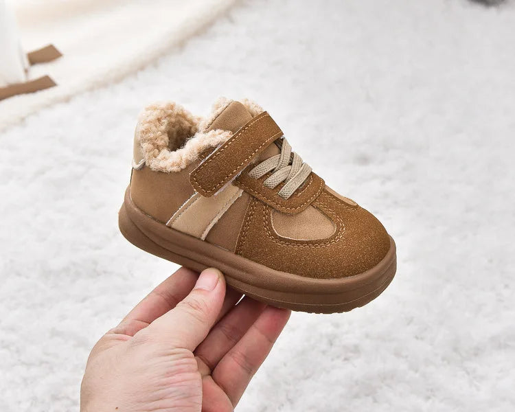 2025 Winter New Pulsh Fashion Trend Casual Sports Shoes for Childrens Anti Slip Warm Boys' Shallow Mouth Versatile Snow Sneakers