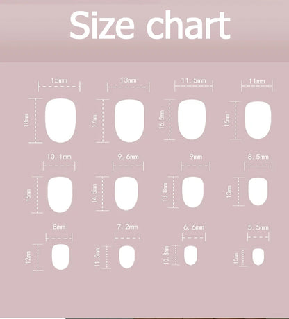 White French Classic Short Rround Nail Art Wearable Fashion Fake Nails Detachable Finished False Nails Press on Nails with Glue.