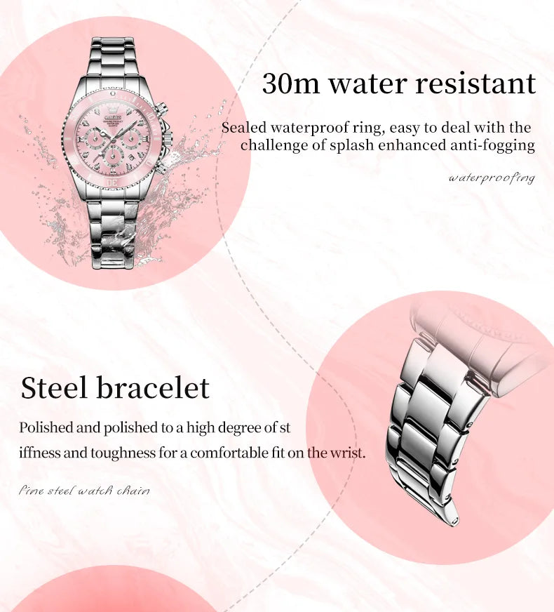 OLEVS 5632 Womens Watch Elegant Luxury Quartz Watch Zircon Scale Waterproof Luminous Automatic Date Ladies Watch Gifts Original.