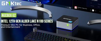 GMKtec G2 Mini PC Windows 11 Pro Intel 12th Gen Alder Lake N100 Mini PC DDR5 12GB RAM 512GB ROM WiFi 6 BT5.2 Desktop Computer.