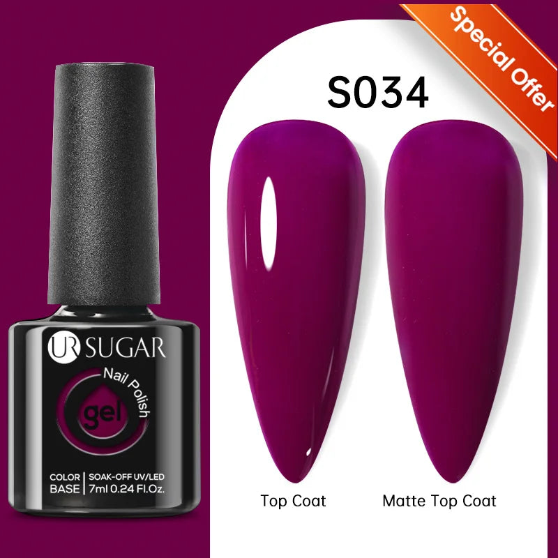 UR SUGAR 7/7.5ml Summer Blue Silver Gel Nail Polish Semi Permanent High Quality Soak Off UV LED Varnishes Nails Art Manicure