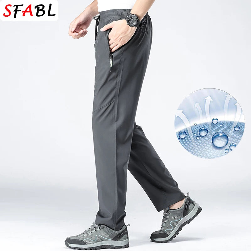 5XL High Stretch Outdoor Sport Hiking Pants Men Zipper Pockets Trousers Men Summer Thin Quick Dry Men's Pants Trekking Fishing.