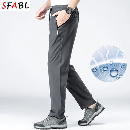 5XL High Stretch Outdoor Sport Hiking Pants Men Zipper Pockets Trousers Men Summer Thin Quick Dry Men's Pants Trekking Fishing.