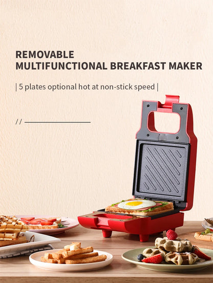 YIDPU Sandwich New 2025 breakfast machine divine tool household bread machine light food machine waffle multifunctional toaster