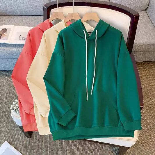 150kg plus size Damen büste Herbst Kapuze neun Farben Sweatshirt lose Langarm Top 6xl 7xl 8xl 9xl 10xl