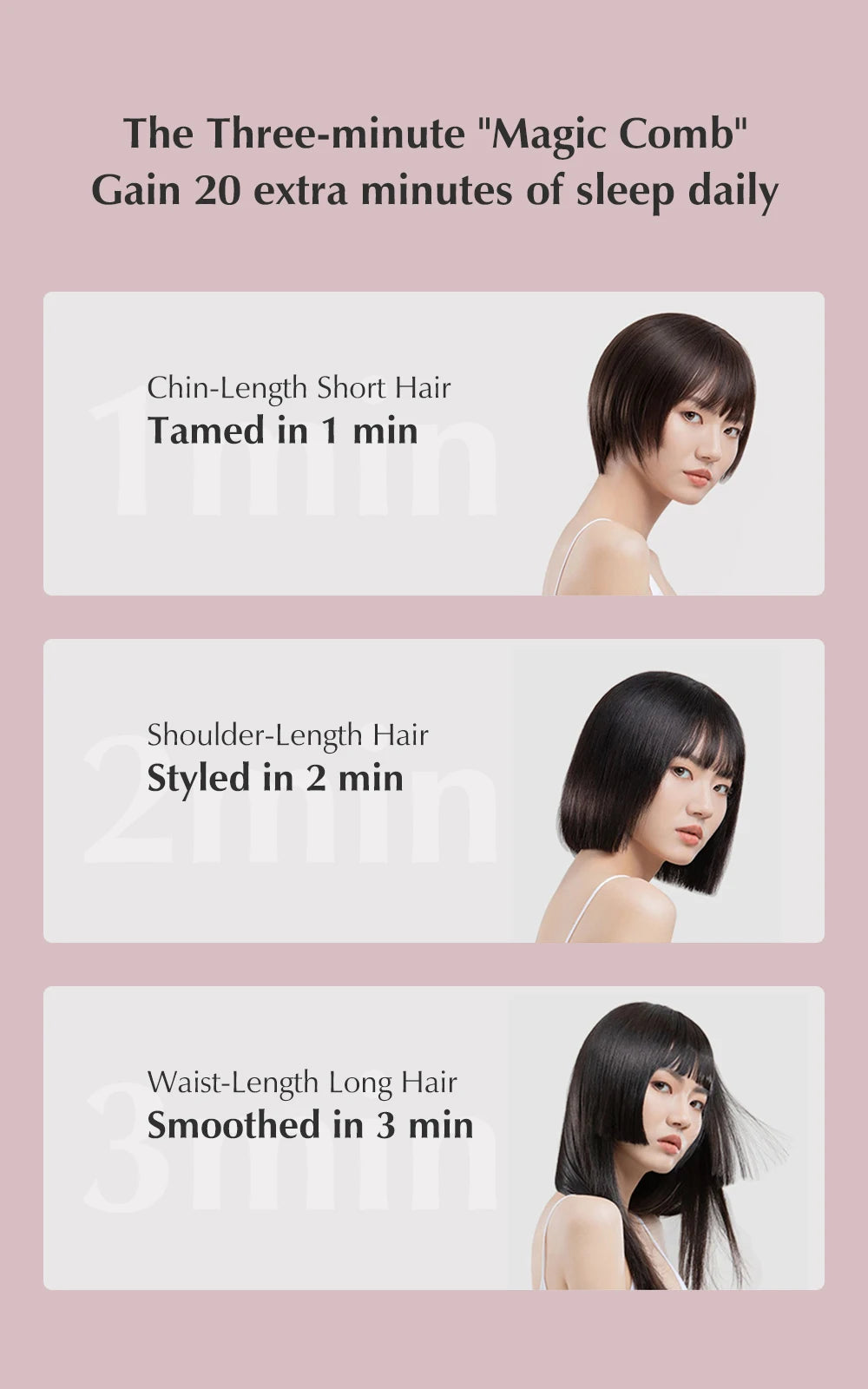 Kinseibeauty  Hair dryer Functional 5 In 1 professional hot air comb straight hair curling equipment salon.