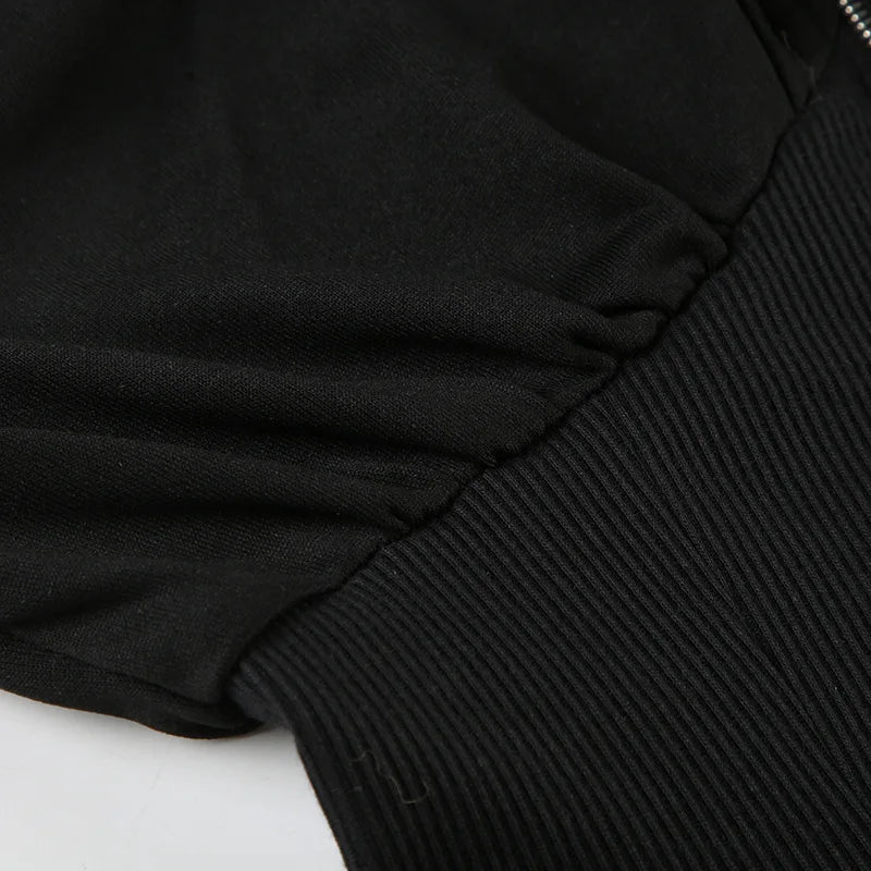 Goth Dark Autumn Winter Faux Fur Collar Solid Hooded Coats Women Casual Slim Waist Zip Hoodies Gothic Jackets Chic Streetwear.