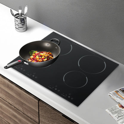 6000W Electric Ceramic Stove, 9 Power Adjustment Gear, Touch Screen Control 4-head Induction Cooker Electric Ceramic Cooktop.
