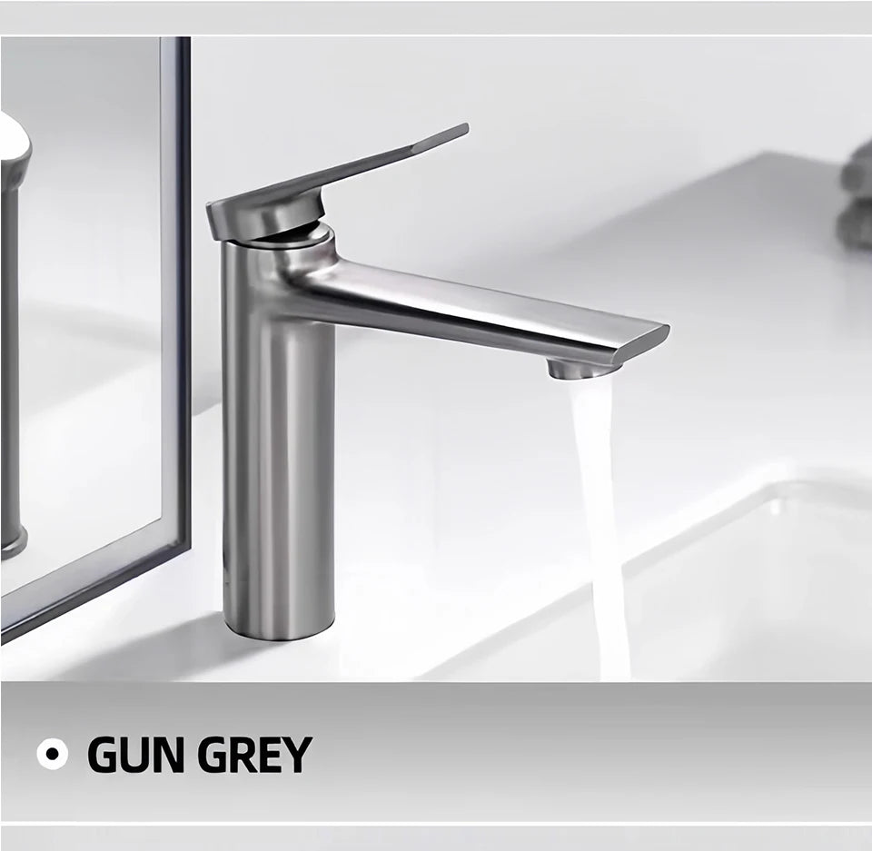 VGX Bathroom Faucets Luxury Gold Basin Mixer Sink Faucet Gourmet Washbasin Tapware Hot Cold Water Tap Brass Chrome Black Grey