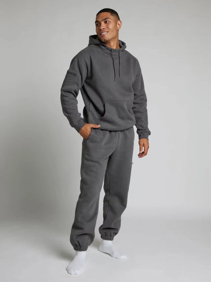 2025 Fitness Workout Outfits Autumn Winter Women Man Tracksuit Sport Pocket Sweatshirt Hoodies Sweatpants 2 Two Piece Set Lover