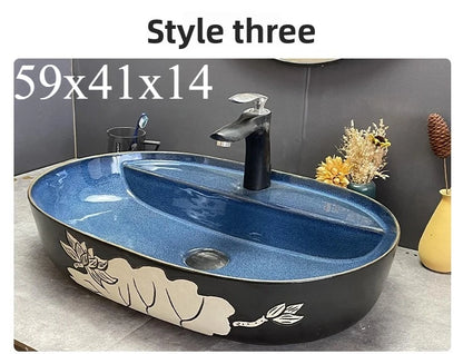 Modernes Badezimmerwaschbecken im nordischen Stil zum Waschen von Händen und Gesicht, minimalistisches Design, individuell gestaltet