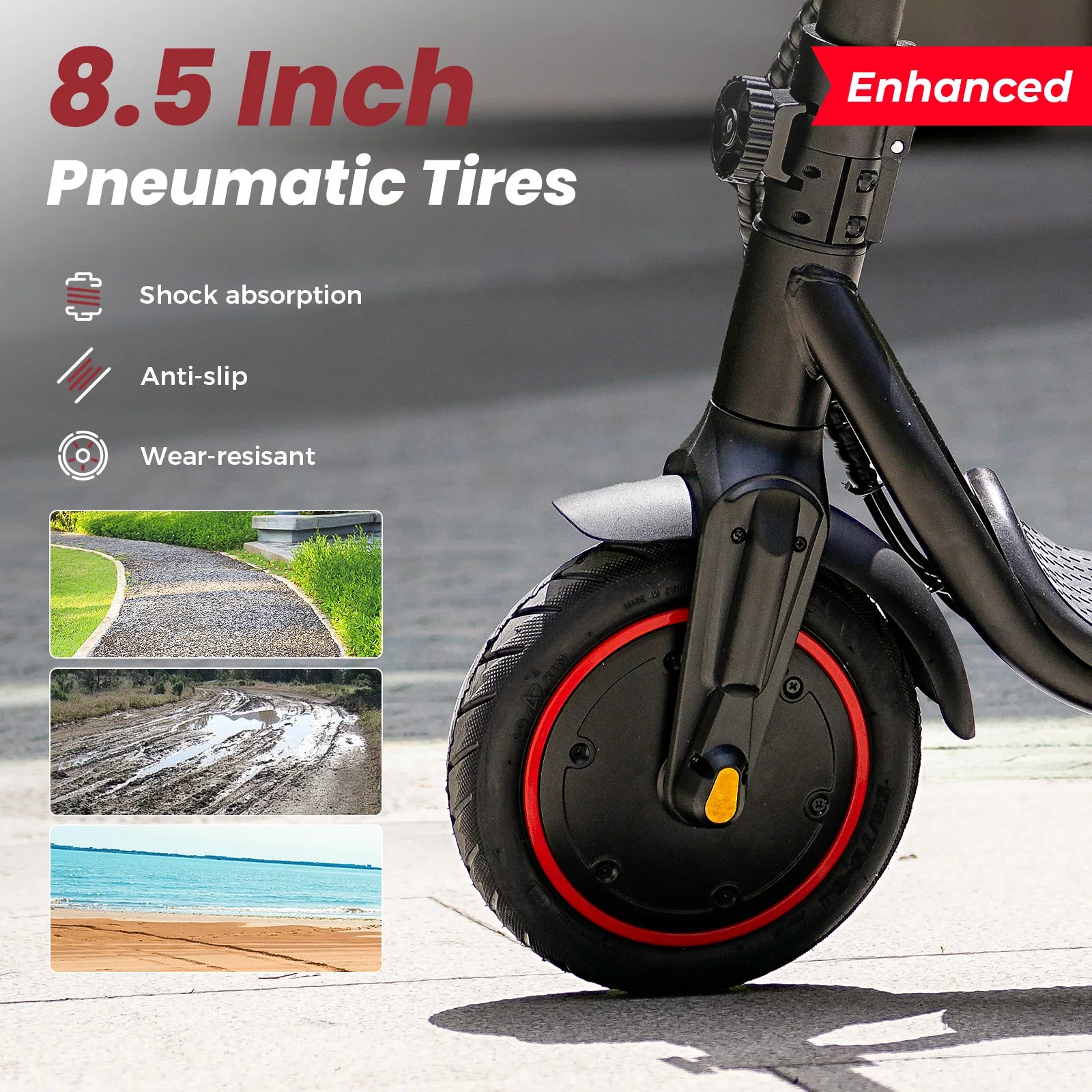 ISCOOTER W5 Electric Scooter Adults 350W motor 36V7.8Ah E-Scooter 8.5" Inflatable road Tires Foldable EScooter.
