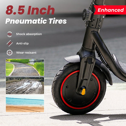 ISCOOTER W5 Electric Scooter Adults 350W motor 36V7.8Ah E-Scooter 8.5" Inflatable road Tires Foldable EScooter.