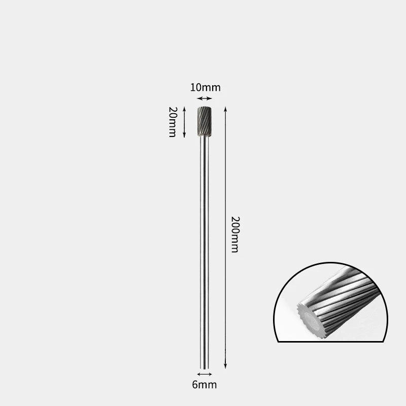Hartmetallfräser, Wolframstahl-Schleifkopf, zylindrisch 6 mm, AE AX AX Metallfräser