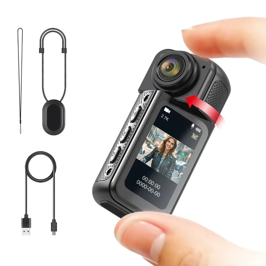 Small Action Camera Sports Cam Bodycam Rotating Lens Go WiFi Digital Pro Video Runcam Instant for Hero 10 11 12 13 Photography
