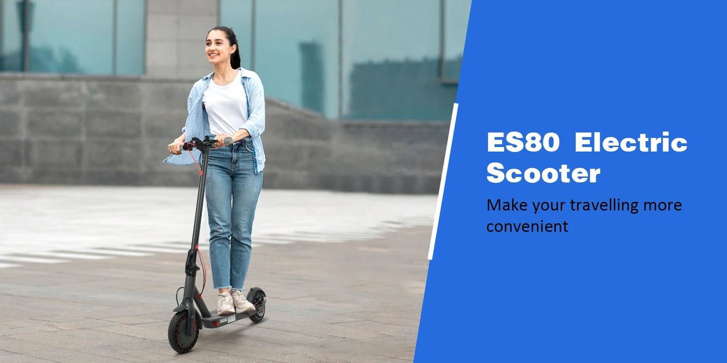 ES80/M365 X1 Electric Scooter 36V 10.5Ah 500W Motor 35KM Long Range 31KM/H 8.5Inch Solid Tires Foldable Smart APP EScooter.