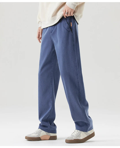 Men's Loose Straight Lyocell Wide Leg Trousers 2025 Autumn Winter Drape Comfortable Versatile Casual Pants Plus Size 5XL