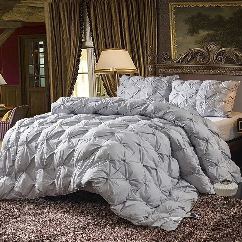 Goose Down Soft Duvet Luxury Blanket King Queen Twin Size Comforter Bedding Filler Bread Shape Super Warm Quilt.