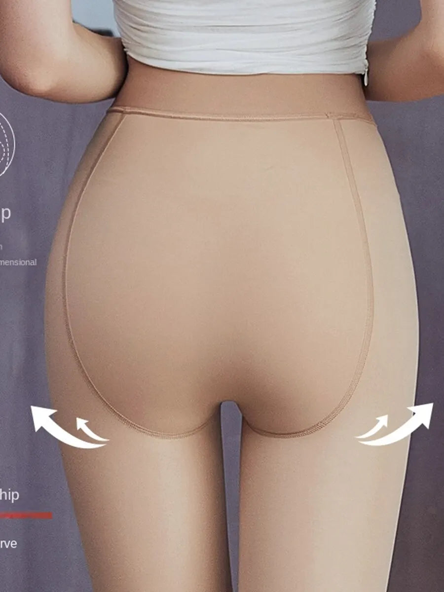 Winter Thermal Pantyhose Women Thicken Stockings Fake Translucent Pantyhose Fleece Lined Tights High Waist Elastic Wool Socks