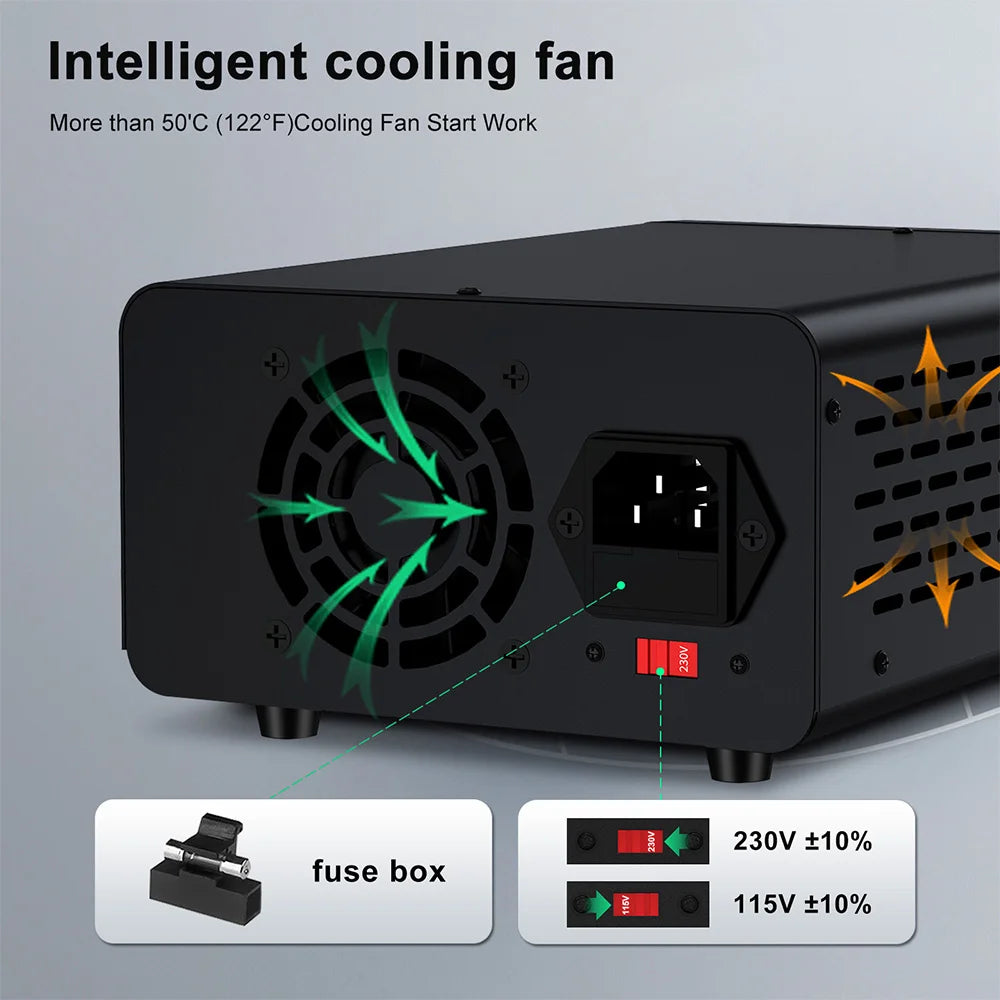 Wanptek Laboratory Power Supply Adjustable 30V 5A 30V 10A 60V 5A 120V 3A with Output Short Circuit Alarm DC Power Supply.