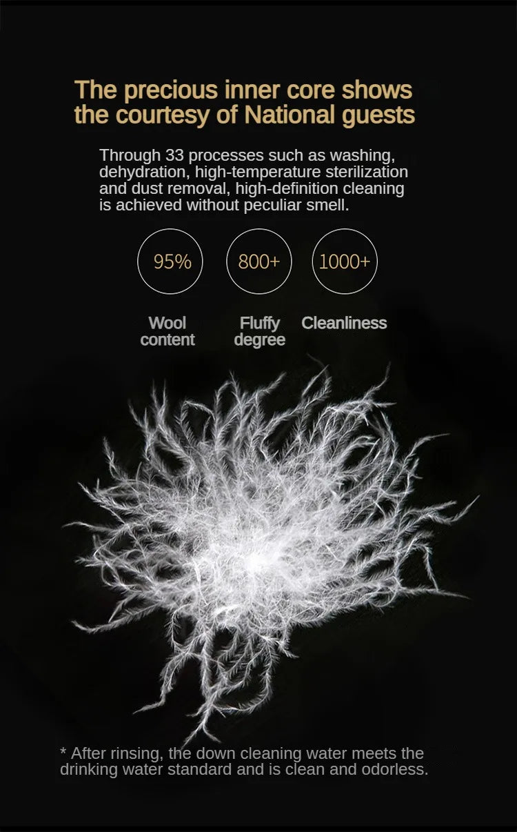 95% Goose Down Pillow White Cotton PillowCover Rectangle Bedroom Sleep 5-Star Hotel Pillow Low-Mid-high Pillows for Sleeping.