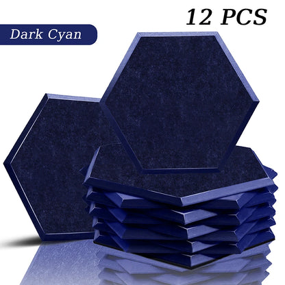 TOUO Sound Absorbing Panel 12 Pcs Studio Acoustic Panel High Density Insulation Acoustic Treatment Drum Room Wall Soundproofing