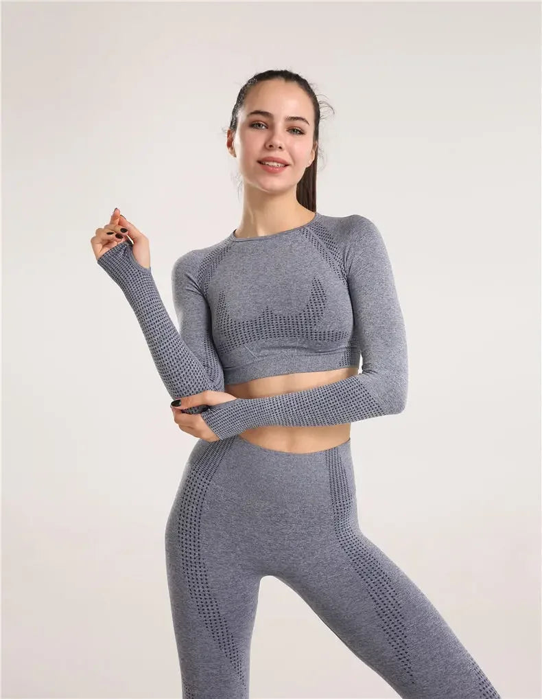 High-Intensity Fitness Vest Women's Long Sleeve Sports Top Breathable Yoga Wear Shockproof Summer Outdoor Running Shirt.