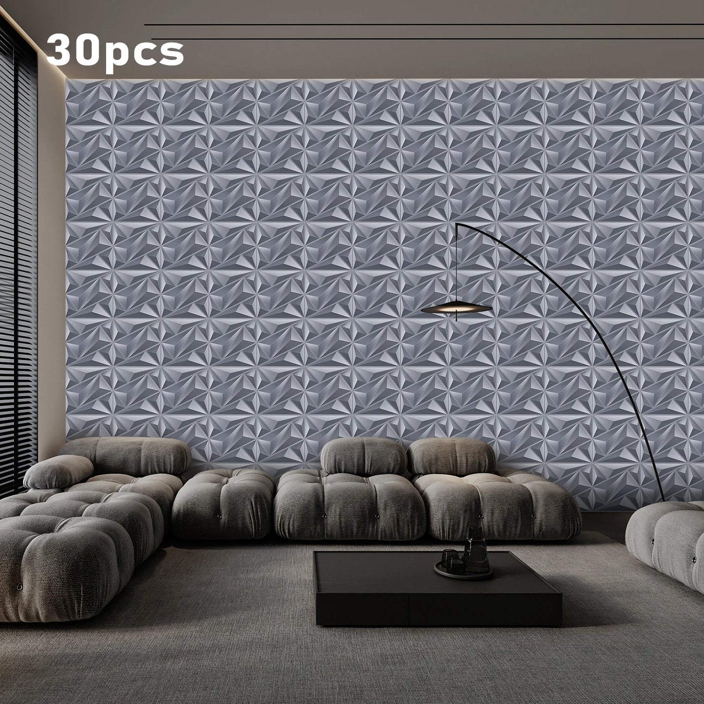KUUJOJO 3D textured wall panel for indoor wall decoration, suitable for living room, hall, bedroom, hotel, office, send tape