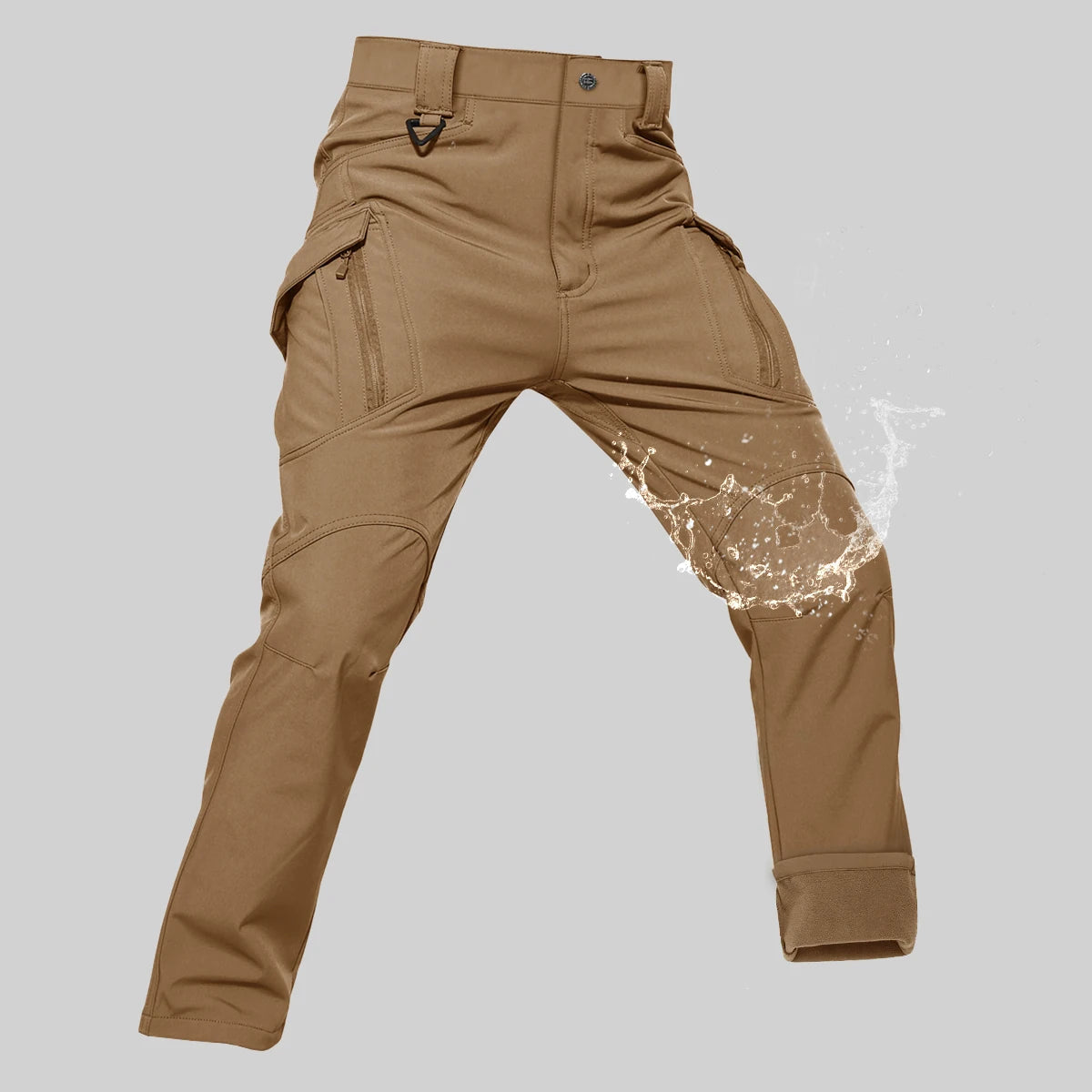 TACVASEN IX9 Winter Softshell Thermal Hiking Pants Work Pants Mens Fleece Cargo Pants Waterproof Warm Outdoor Male Trousers