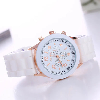 2025 New Fashion Luxury Brand Women's Watch Silicone Strap Quartz Wrist Watch for Female Relogio Feminino Zegarki.