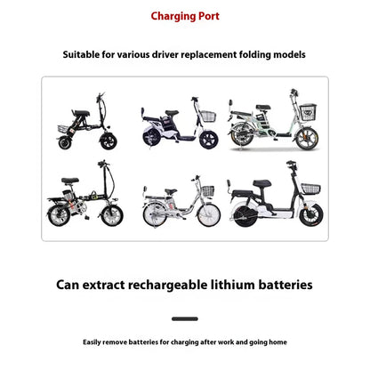 Silver Fish 36V/48V/60V 10Ah 20A lithium battery pack suitable for 1800W handheld folding two wheeled scooter battery+5A charger.