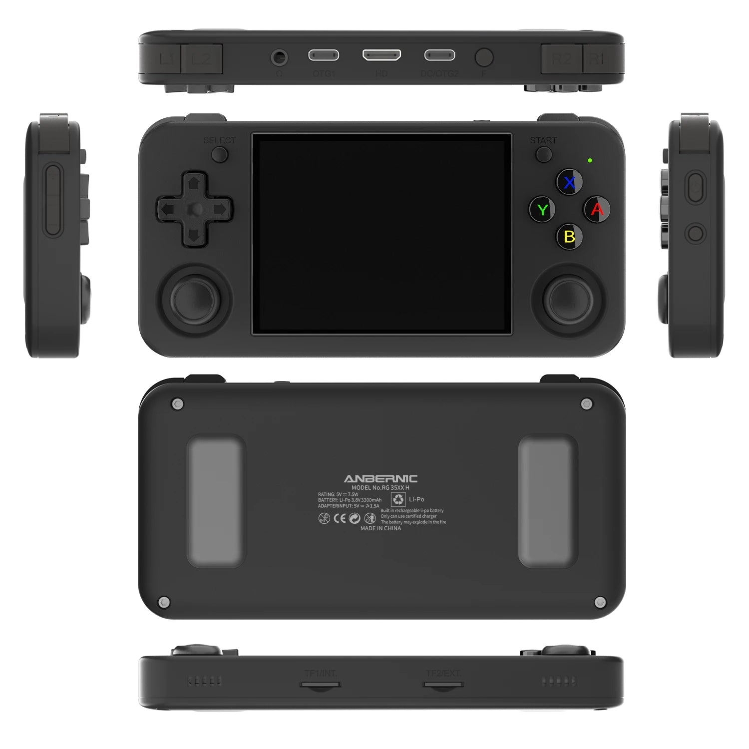 ANBERNIC RG35XX H Hand-held Consoles For Playing Video Games 3.5-inch IPS 640*480 Screen Retro Game Player 3300 mAh Battery.