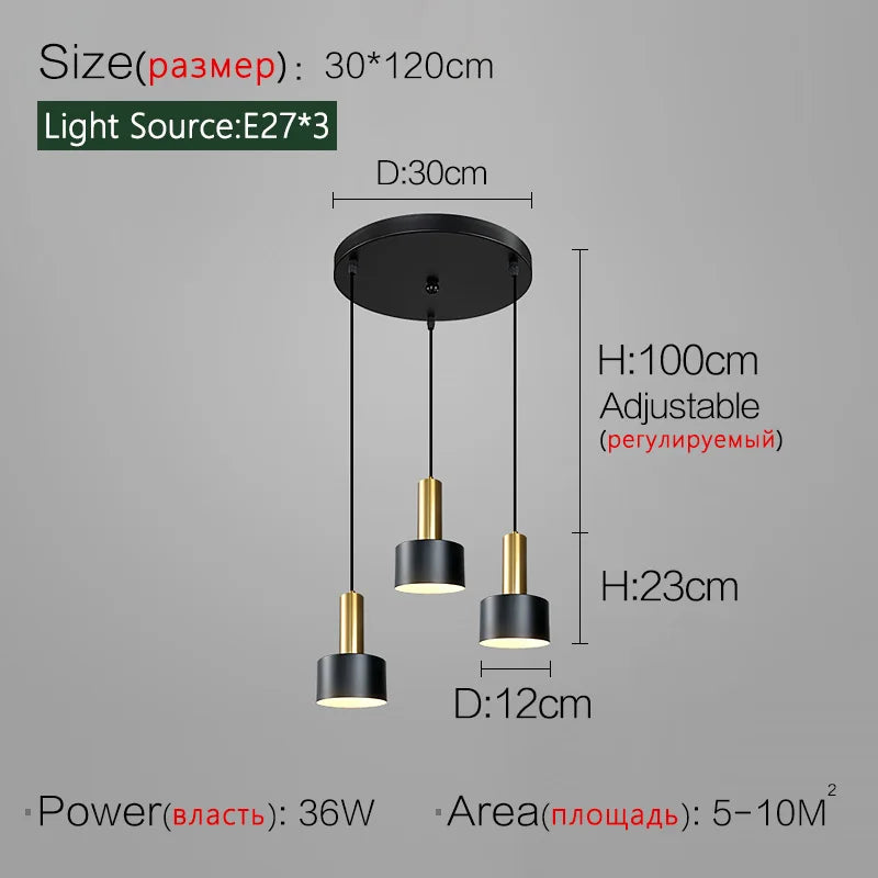 Minimalistischen esszimmer kronleuchter, moderne Nordic lampe, licht luxus wohnzimmer lampe, lange esstisch, bar tisch lampe