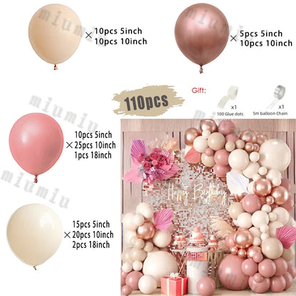 Erröten Retro Rosa Elfenbein Weiß Luftballons Girlande Bogen Kit für Geburtstag Party Hochzeit Baby Dusche Dekorationen Party Ballon Liefert