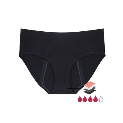 Women's Physiological Briefs Bamboo Fiber Super Absorption Mid-waist Menstrual Panties 4-Layer Leakproof    Protection.