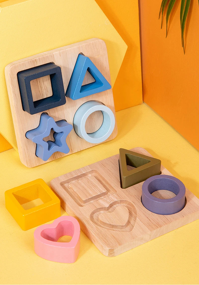 Montessori Baby Puzzles Silicone Toys Geometric Shape Jigsaw Board Matching Games Educational Learning Toys Food Grade Silicone.