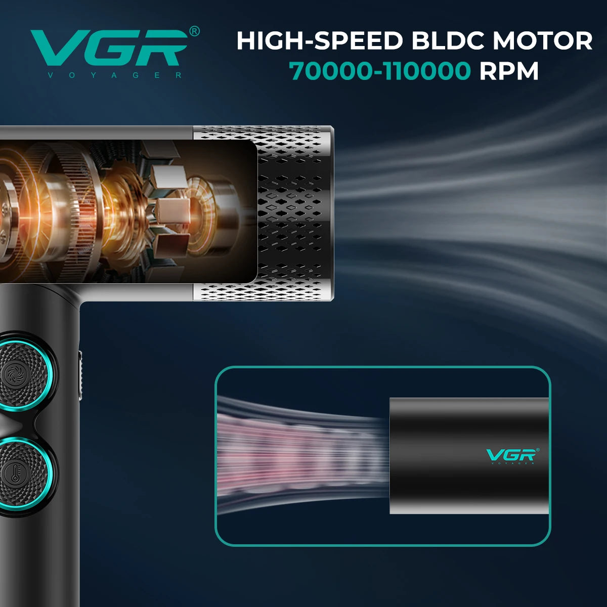 VGR Hair Trimmer Brushless Motor Clipper Professional Hair Dryer Beard Trimmer 4 IN 1 Multifunctional Barber Combo V-001 V-401.