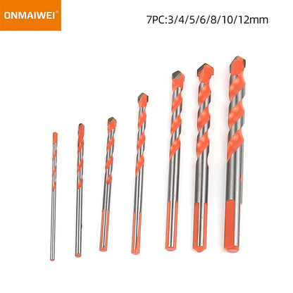 3-12mm Gewinde Dreieck Wolfram Stahl Wand Fliesen Beton Bohren Bit Haushalt Marmor Overlord Diamant Hand Bohrmaschine